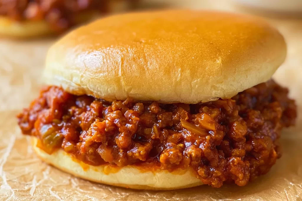 Classic Sloppy Joes on a Rustic Wooden Table