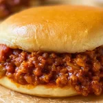 Classic Sloppy Joes on a Rustic Wooden Table