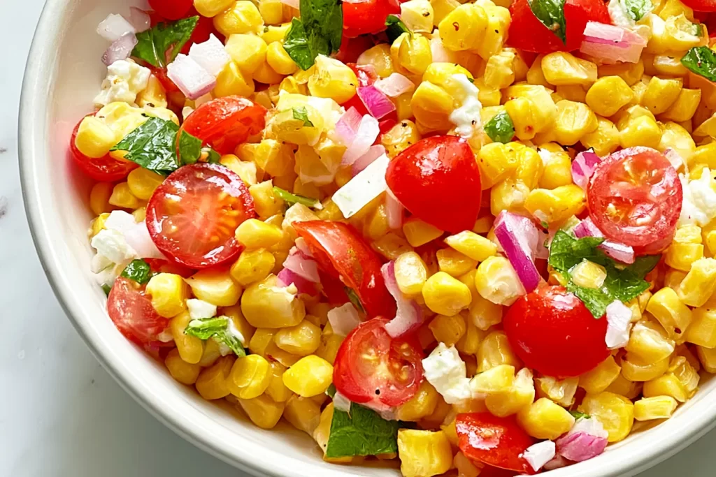 Corn Salad Close-Up: A Colorful, Fresh Side Dish