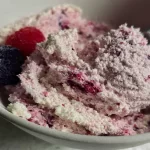 Cottage Cheese Ice Cream in a Bowl with Fresh Fruits