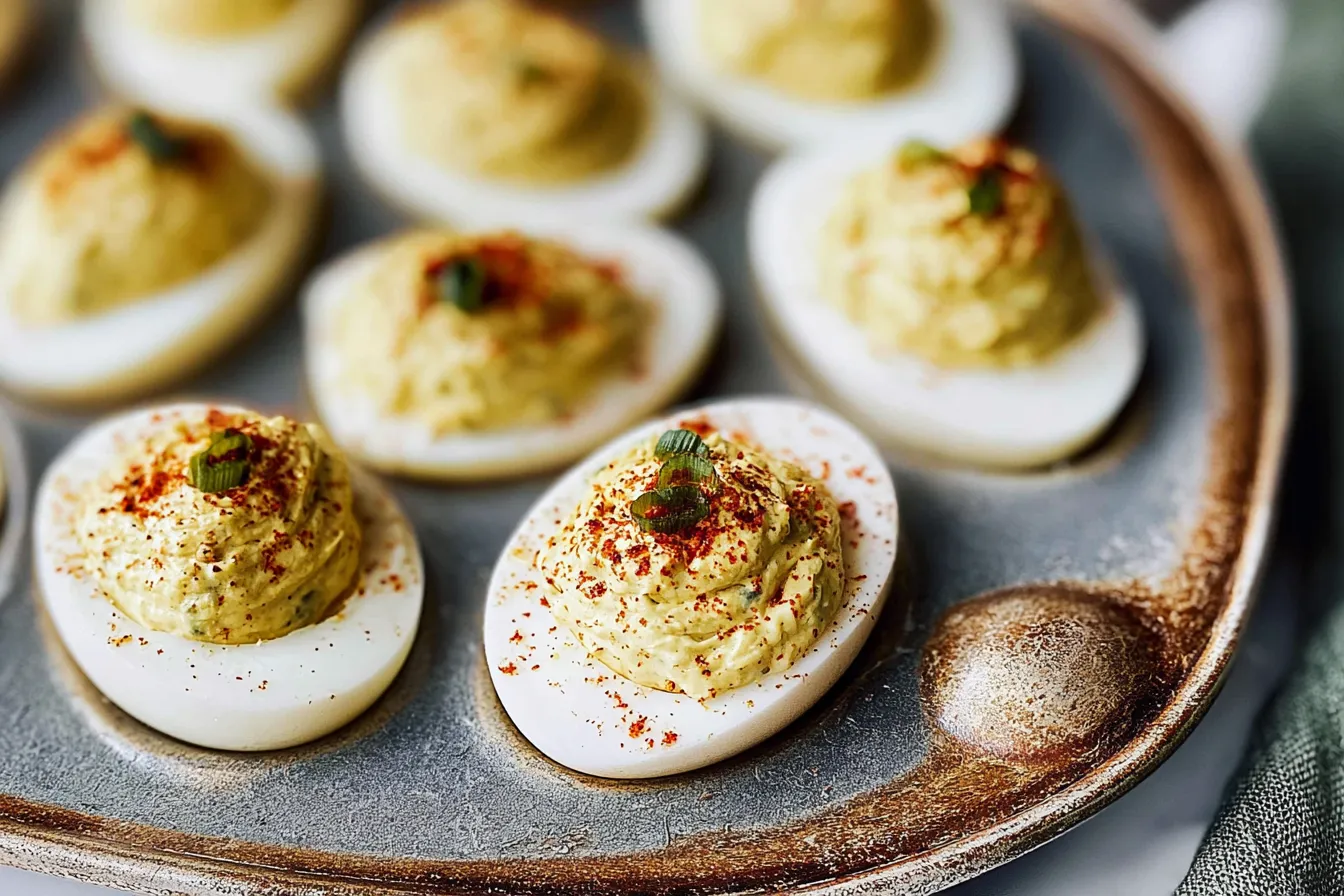 Delicious Deviled Eggs on a Serving Platter