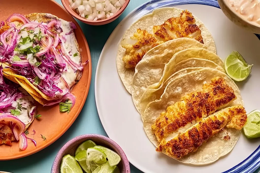 Delicious Fish Tacos Ready to Serve
