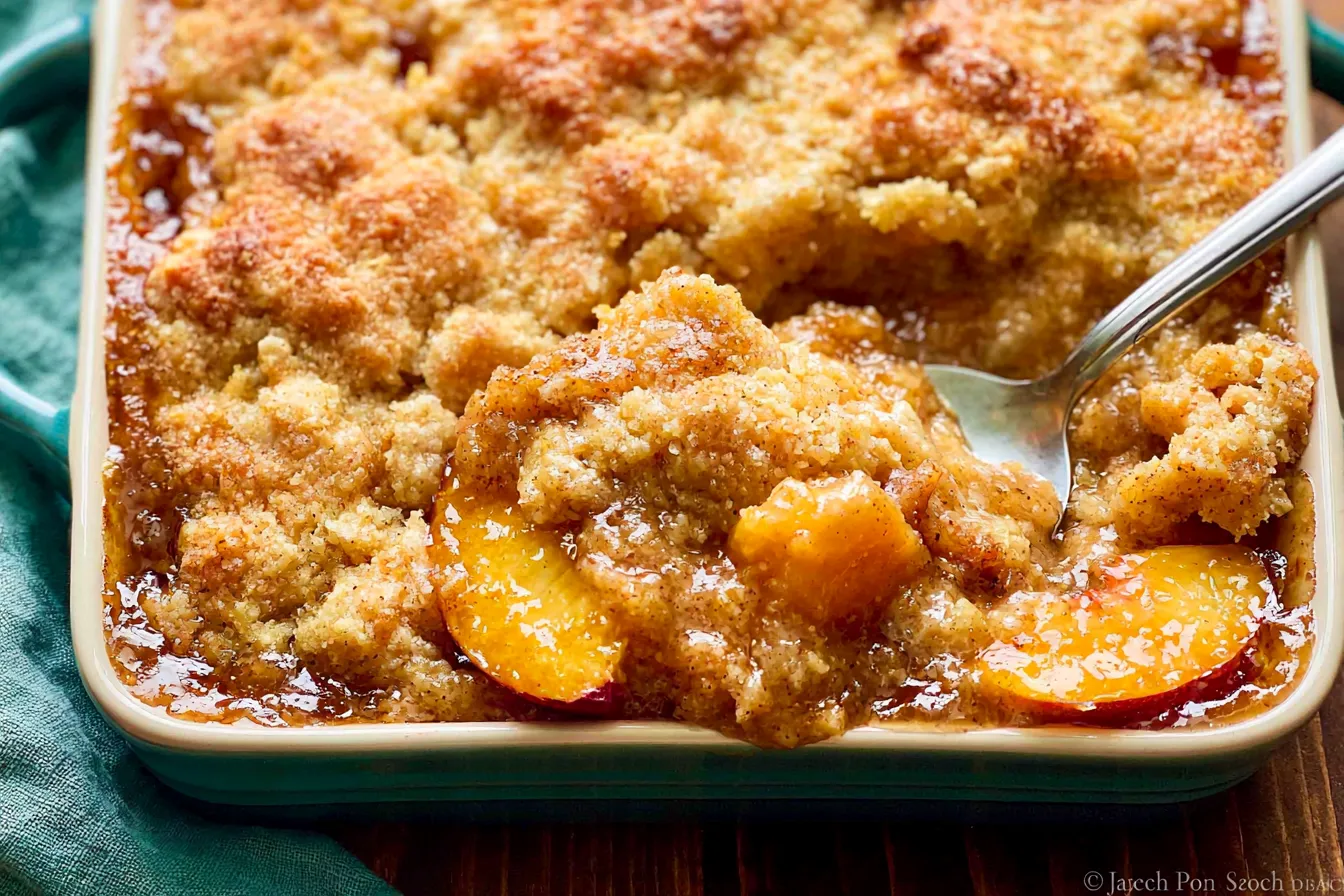Fresh Peach Cobbler Ready to Serve
