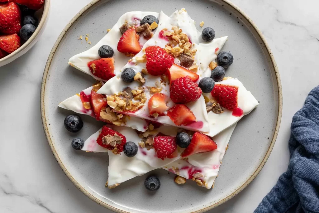 Frozen Yogurt Bark with Berries and Nuts