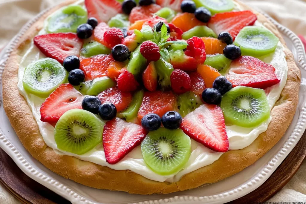 Colorful Fruit Pizza Slices Ready to Enjoy
