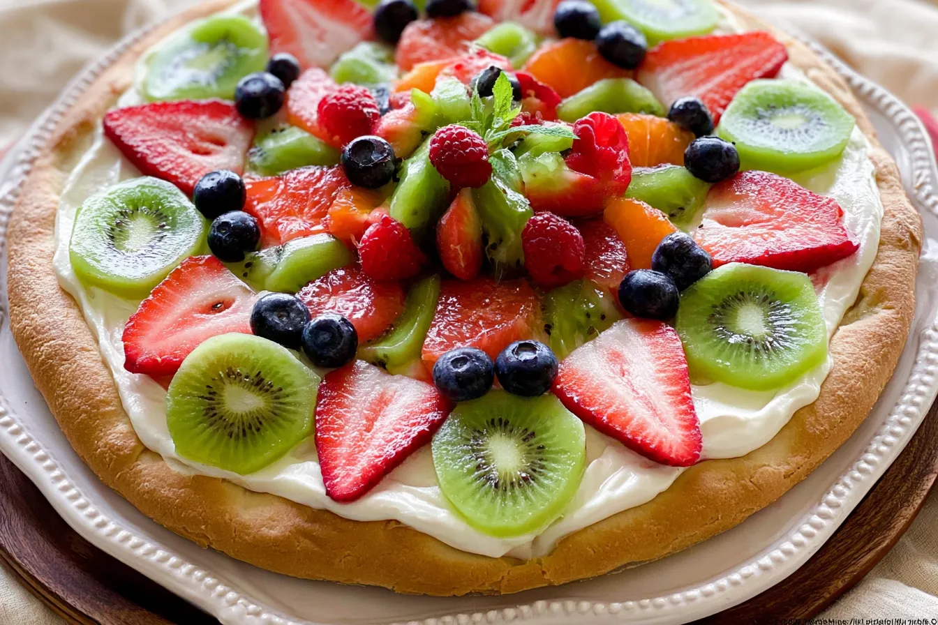 Colorful Fruit Pizza Slices Ready to Enjoy