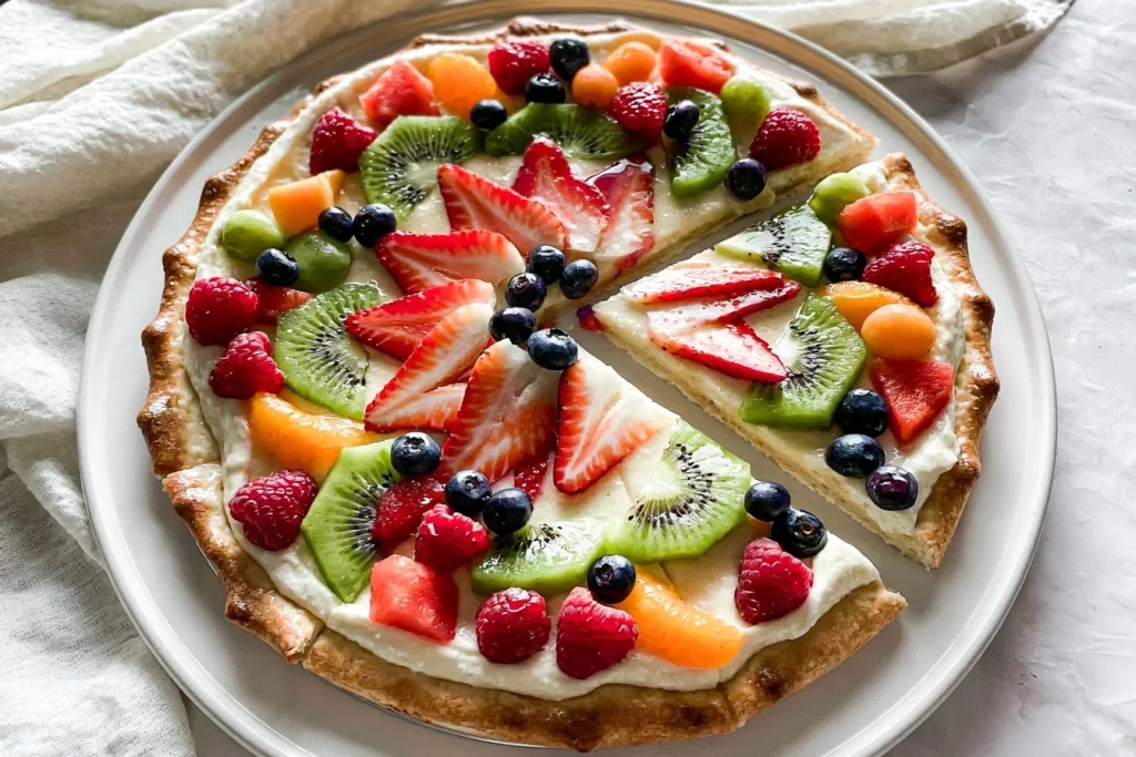 Delicious Fruit Pizza Topped with Fresh Ingredients