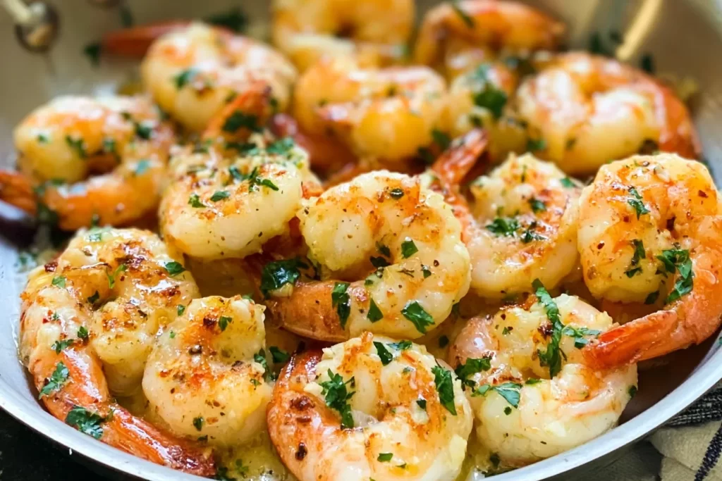 Delicious Garlic Butter Shrimp Served on a Plate