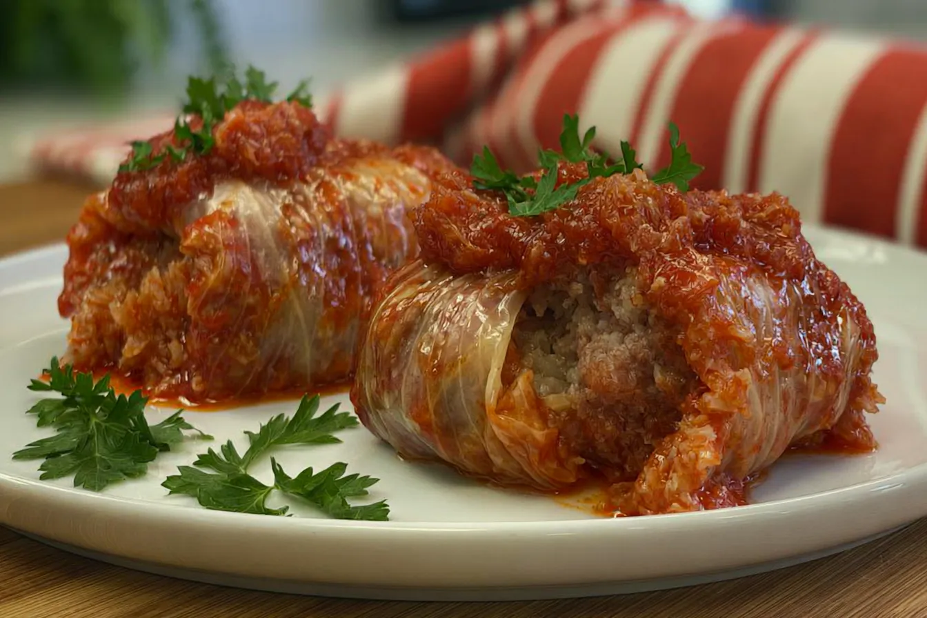 Delicious Golumpki (Stuffed Cabbage Rolls) on a Plate