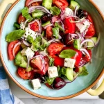 Colorful Greek Salad in a Bowl