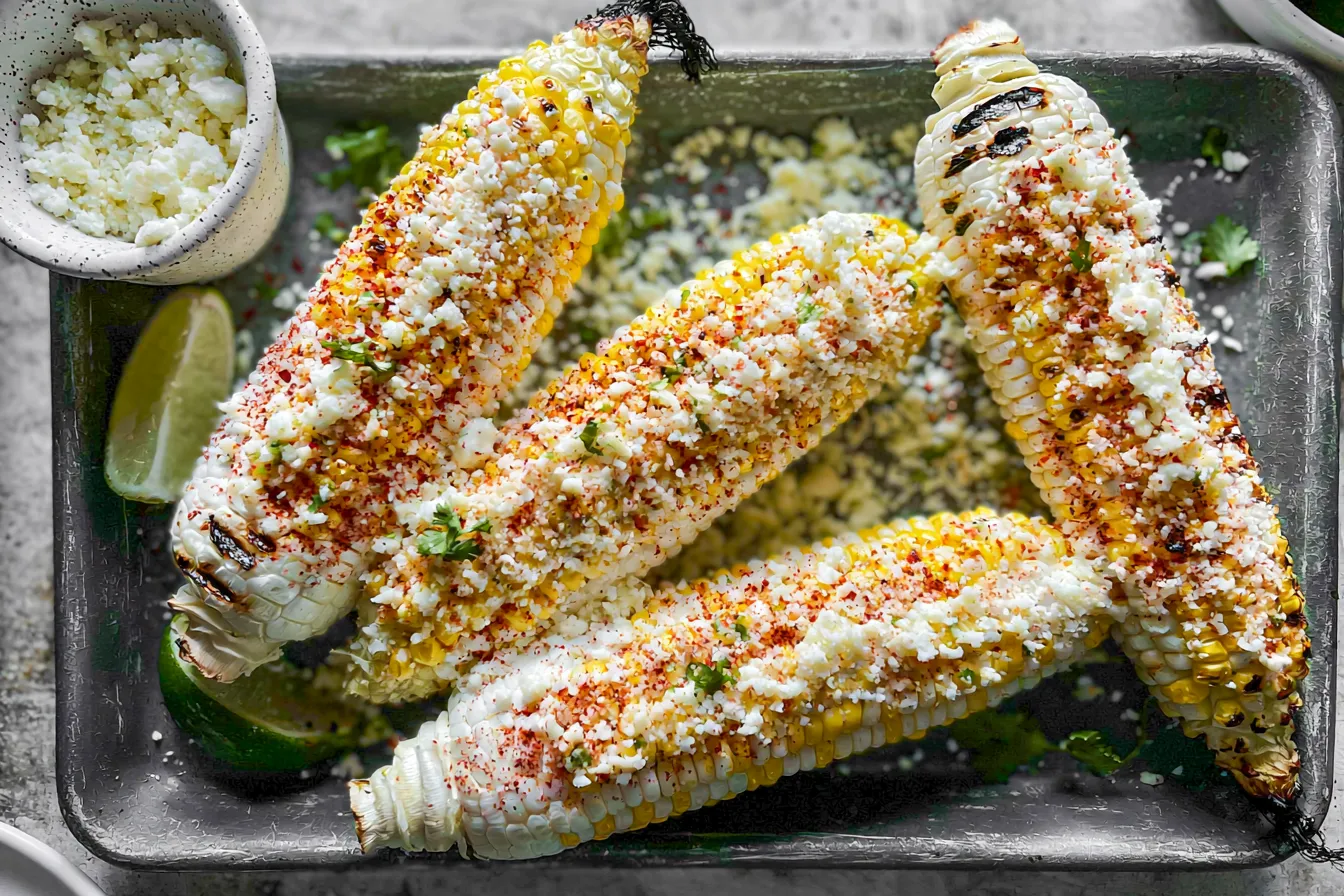 Grilled Corn with Cotija Cheese