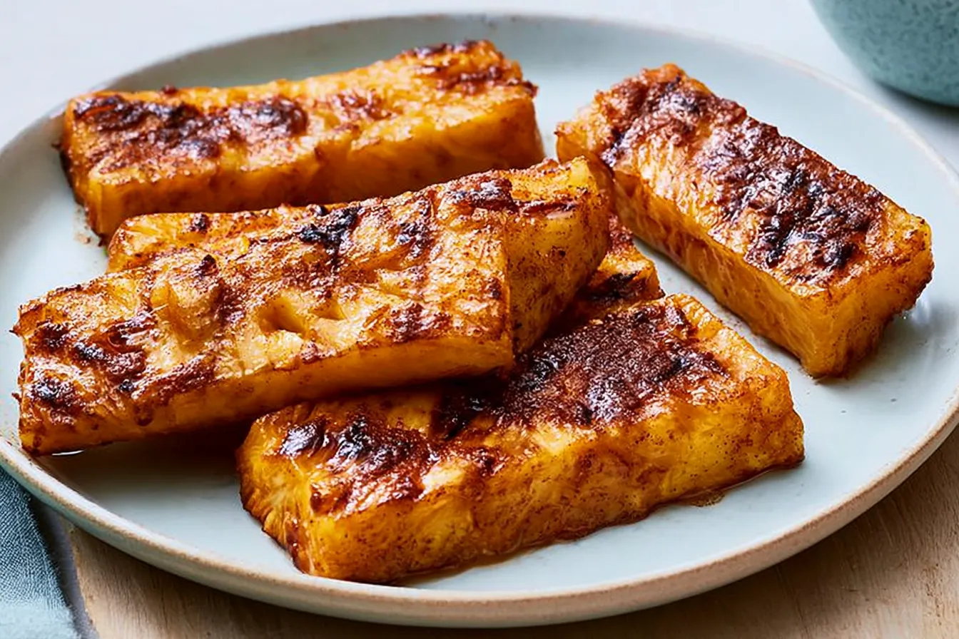 Grilled Pineapple with Cinnamon on the Grill