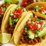Flavorful Ground Beef Tacos Ready to Serve
