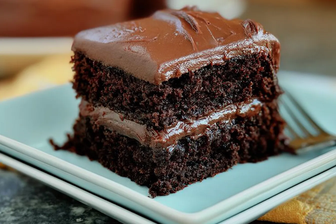 Delicious Slice of Homemade Chocolate Cake