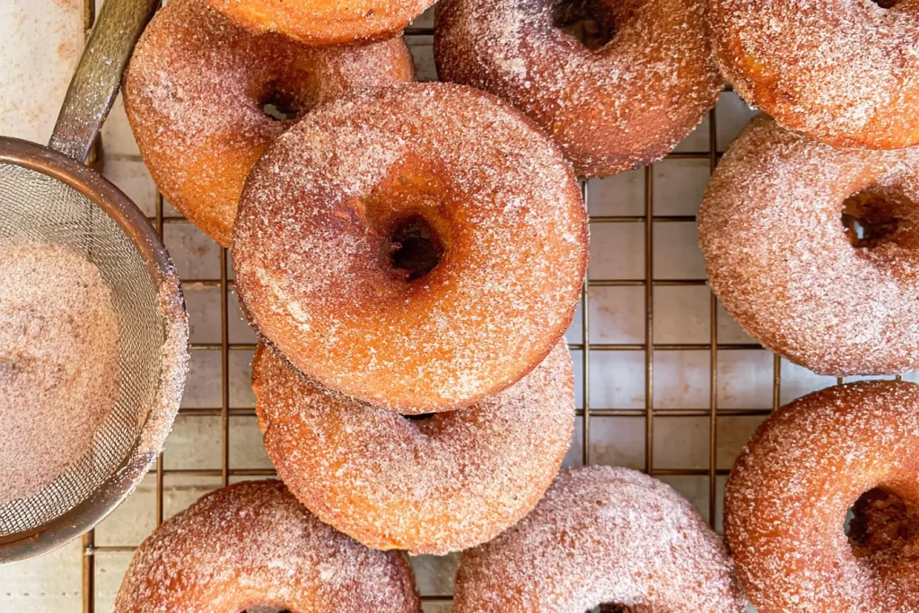 Homemade Cinnamon Sugar Donuts Freshly Baked