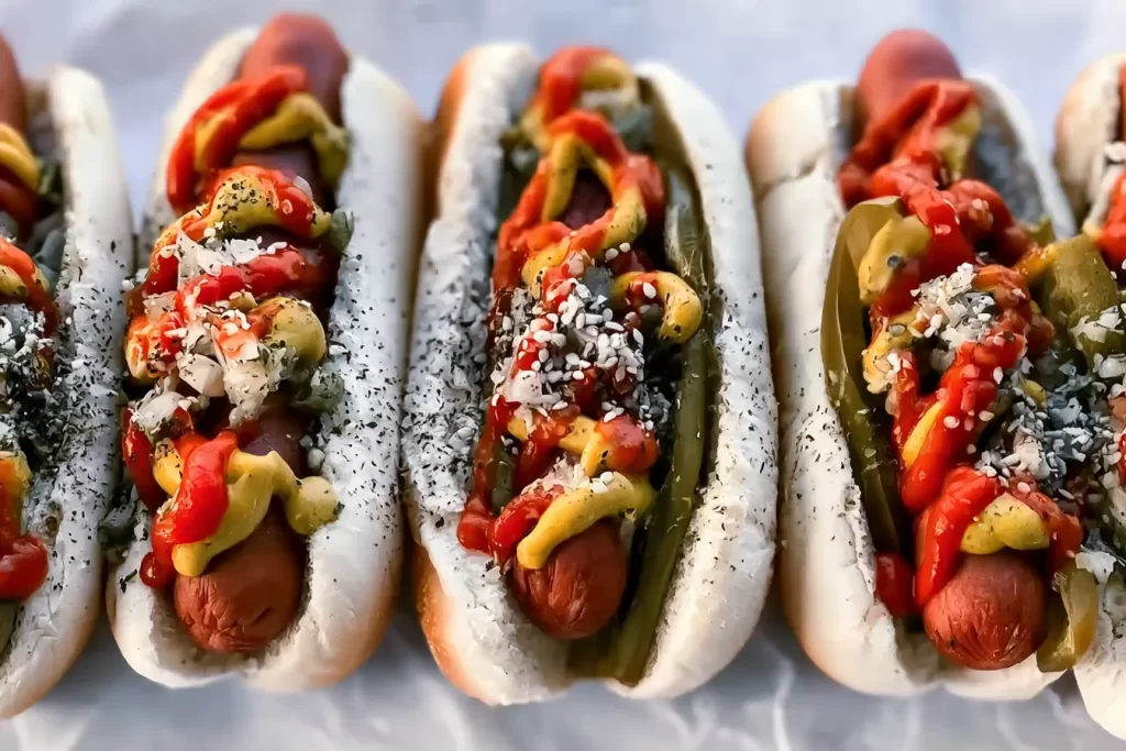 Grilled Hot Dogs on a Summer BBQ