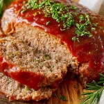 Delicious Homemade Meatloaf on a Plate
