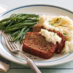 Delicious Meatloaf with Mashed Potatoes on a Plate