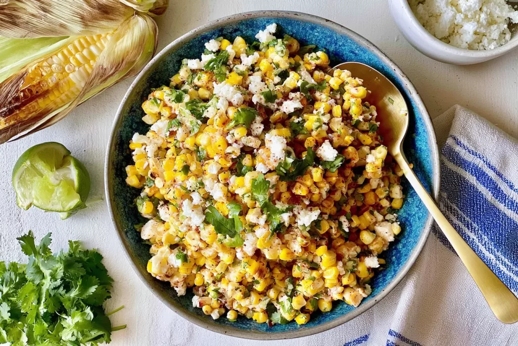 Colorful Mexican Street Corn Salad Close-Up