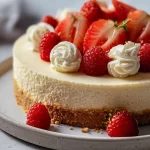 Delicious No-Bake Cheesecake Slices on a Plate