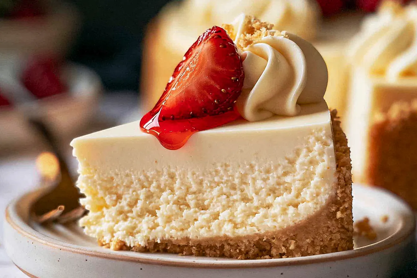 No-Bake Cheesecake Slice on a Plate