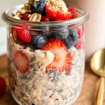 Delicious Overnight Oats with Berries in a Jar