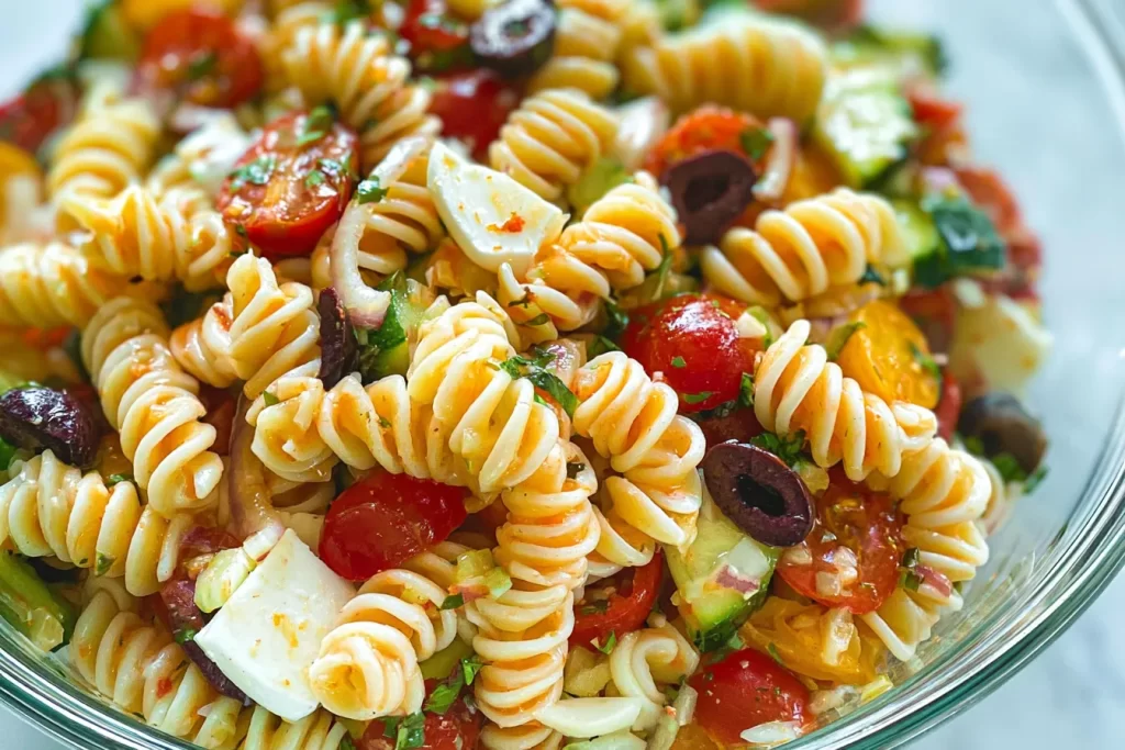 Colorful Pasta Salad with Fresh Veggies and Herbs
