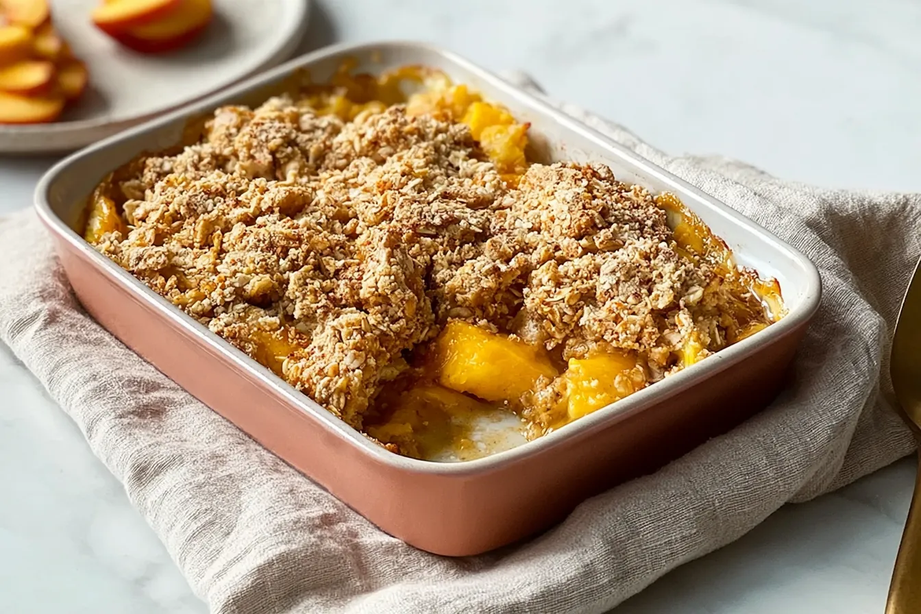 Delicious Peach Crisp Fresh from the Oven