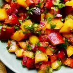 Homemade Peach Salsa in a Bowl
