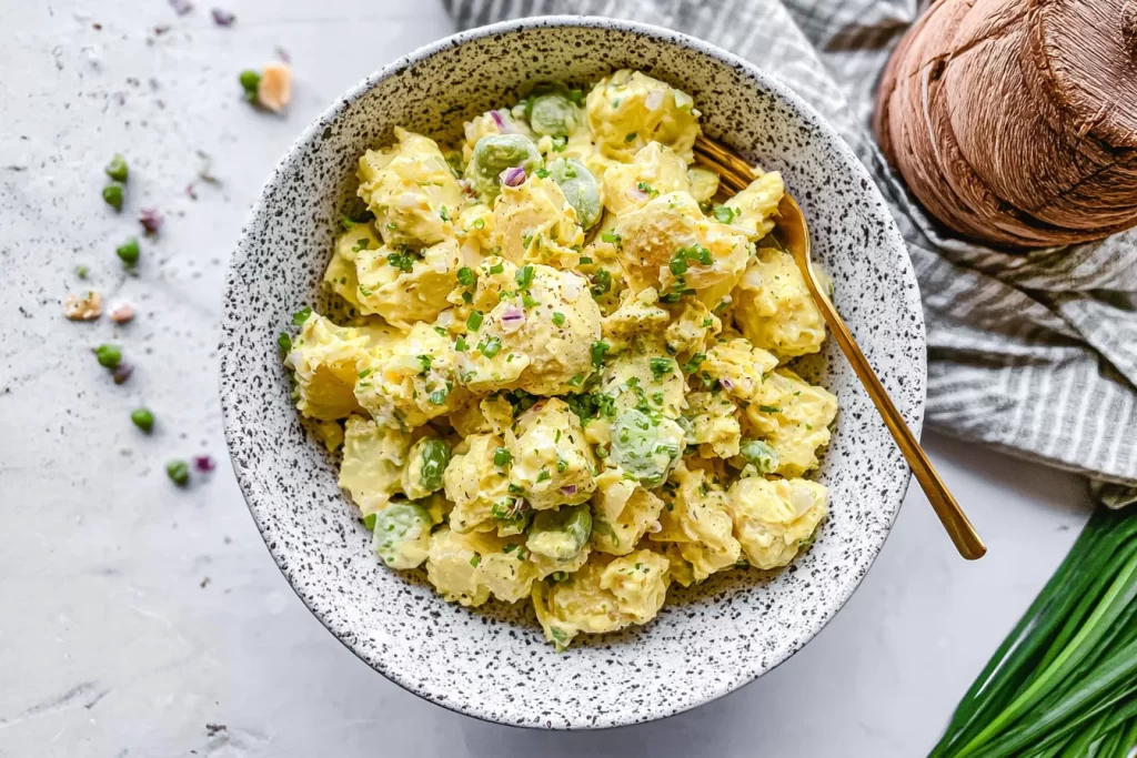 Delicious Homemade Potato Salad in a Bowl