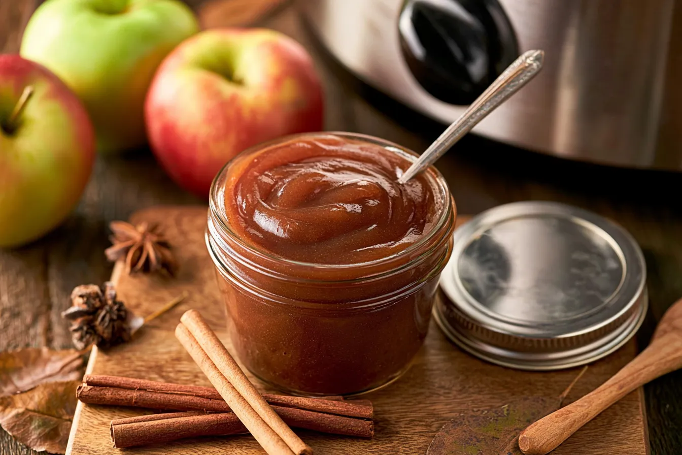 Delicious Slow Cooker Apple Butter in Jar