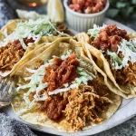 Slow Cooker Chicken Tacos in a Bowl with Toppings