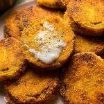 Southern Fried Green Tomatoes on a Plate