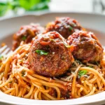 Delicious Spaghetti and Meatballs Served on a Plate