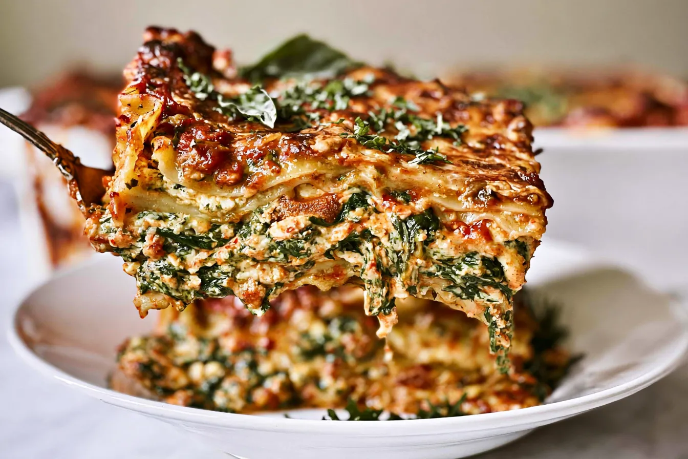 Delicious Spinach and Ricotta Lasagna Layered Dish