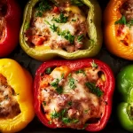Colorful Stuffed Bell Peppers Ready to Serve