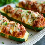 Stuffed Zucchini Boats Freshly Baked