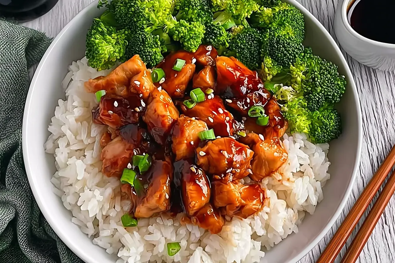 Delicious Teriyaki Chicken Bowls Plated for Dinner