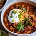 Hearty Turkey Chili in a Bowl