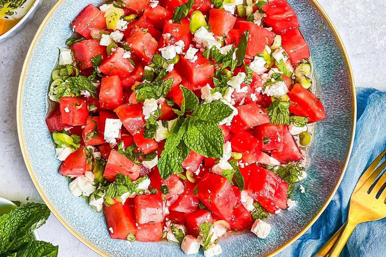 Watermelon Feta Mint Salad