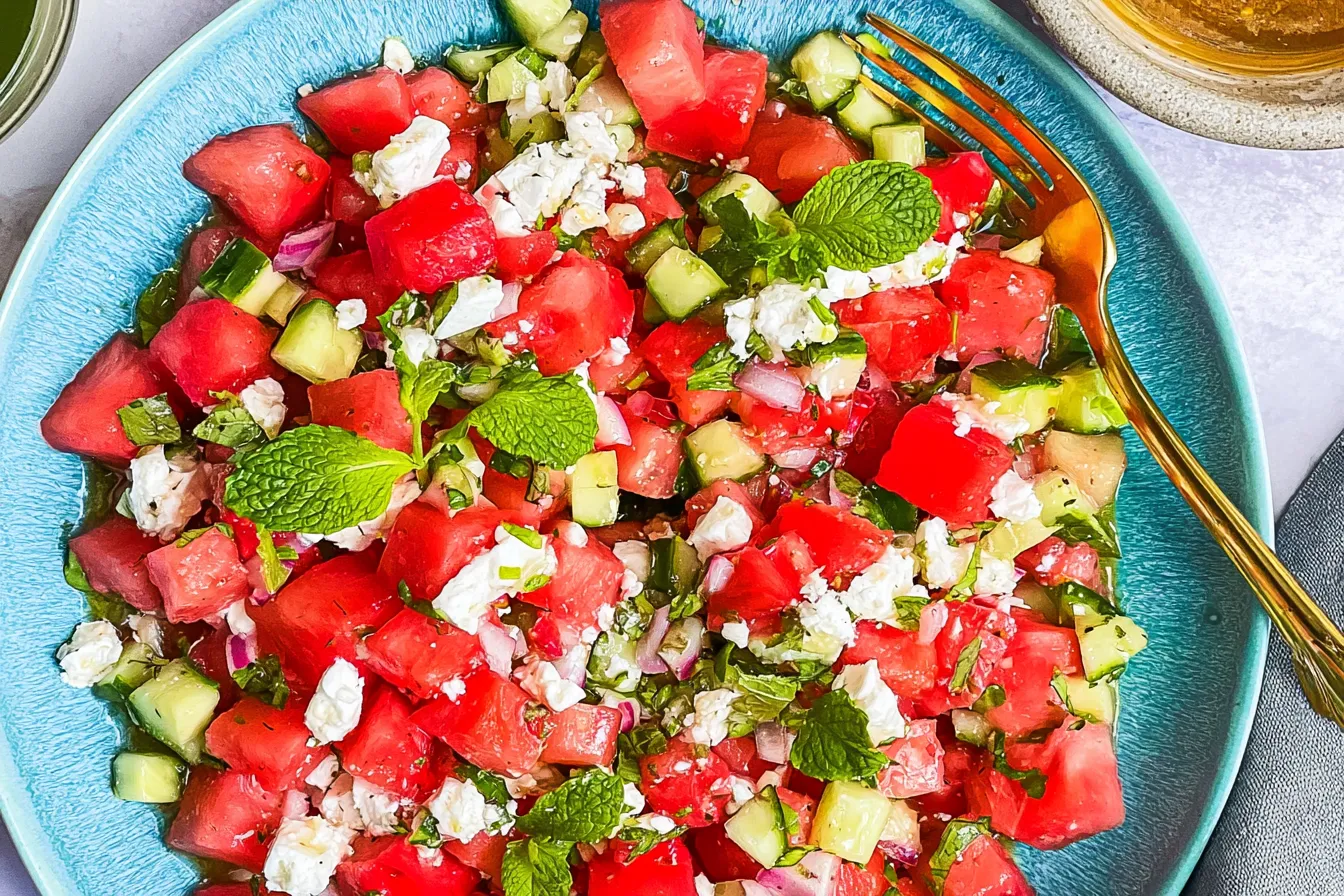 Delicious Watermelon Feta Salad with Mint