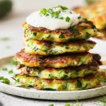 Crispy Zucchini Fritters on a Plate