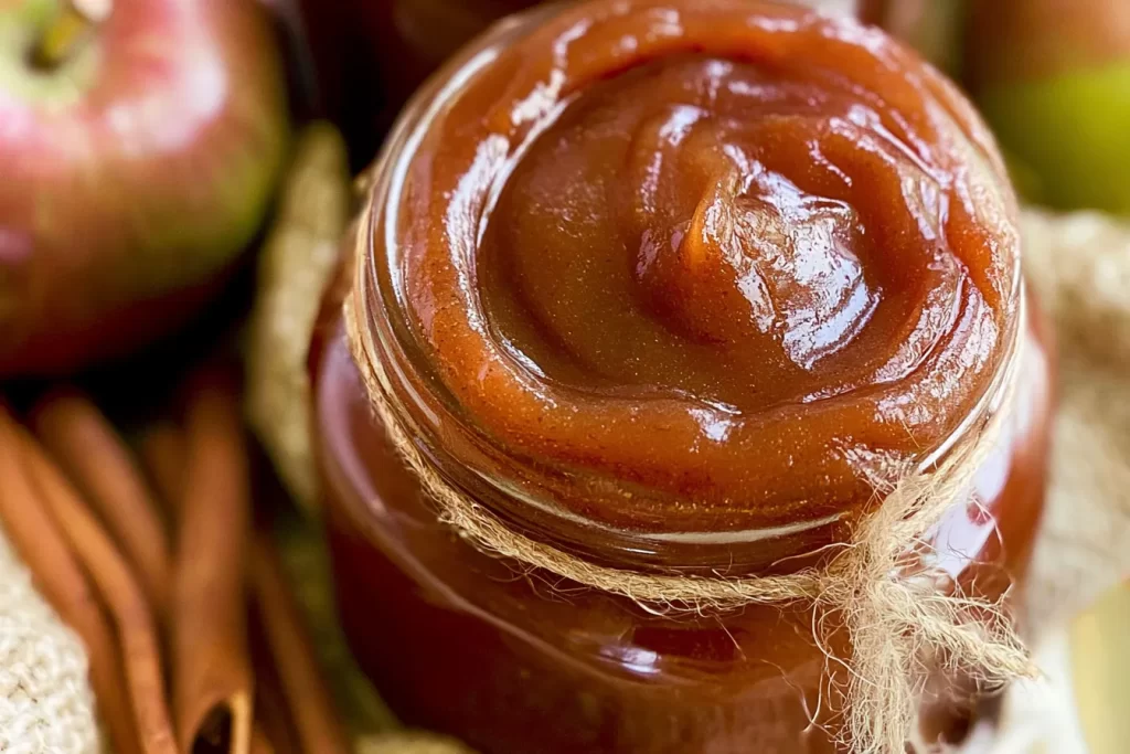 Homemade Apple Butter in a Jar