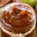 Homemade Apple Butter Jar with Cinnamon Sticks