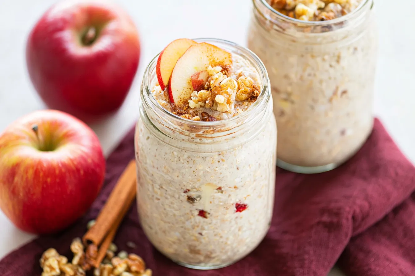 Delicious Apple Cinnamon Overnight Oats in a Jar