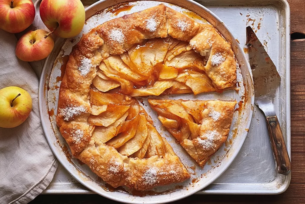 Apple Galette Freshly Baked with a Golden Crust