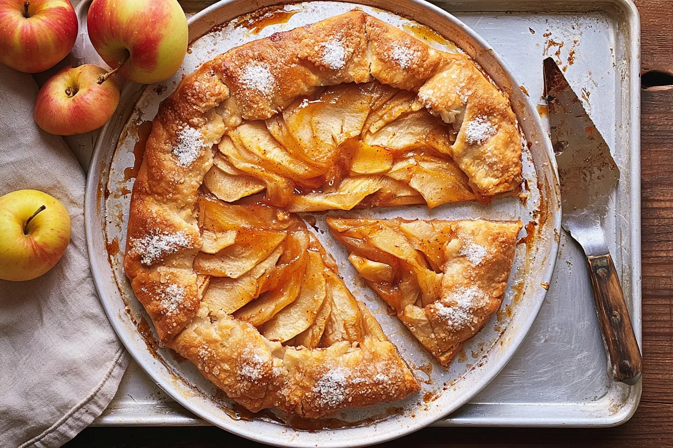 Apple Galette Freshly Baked with a Golden Crust