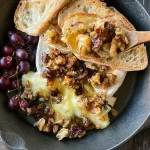 Baked Brie with Honey and Walnuts - Delicious Cheese Appetizer