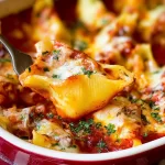 Delicious Baked Stuffed Shells on a Plate