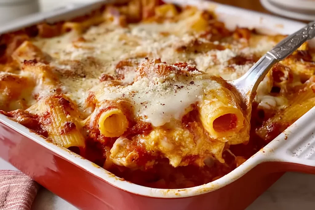 Delicious Baked Ziti Ready to Serve